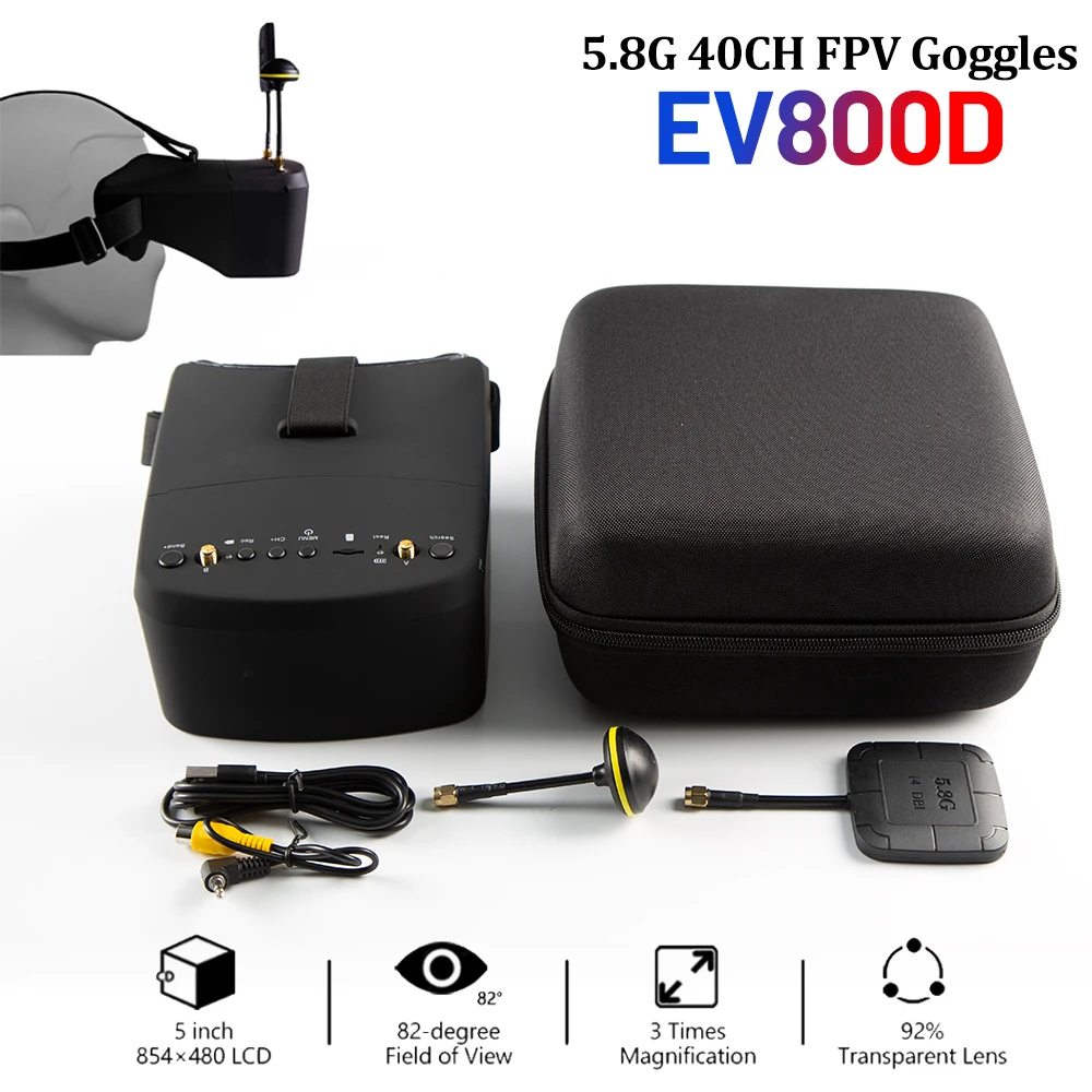 SkyDElEV800D 5 Inch 800*480 FP - Fpv Goggles Headset recension och pris