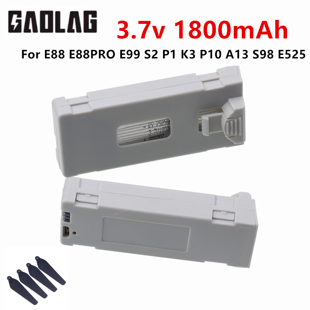 Rechargeable 3.7V 1800mAh E88P - Drone Rc E99 K3 recension och pris